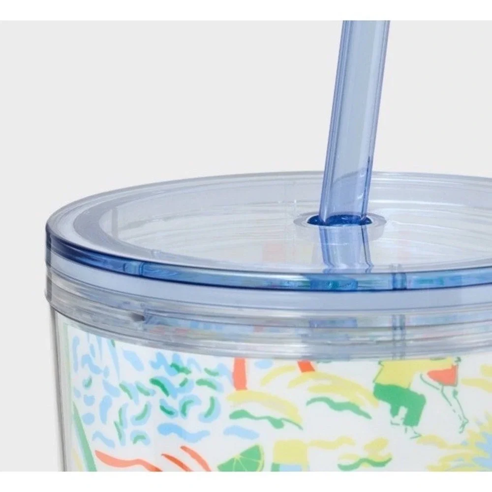 Roller Rabbit x Target Vacation 24 oz Tritan Hydration‎ Tumbler White Blue New